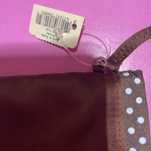 Henri Bendel For Bath & Body Works Brown Satin Make Up Cosmetic Bag Clut… - Picture 5 of 5